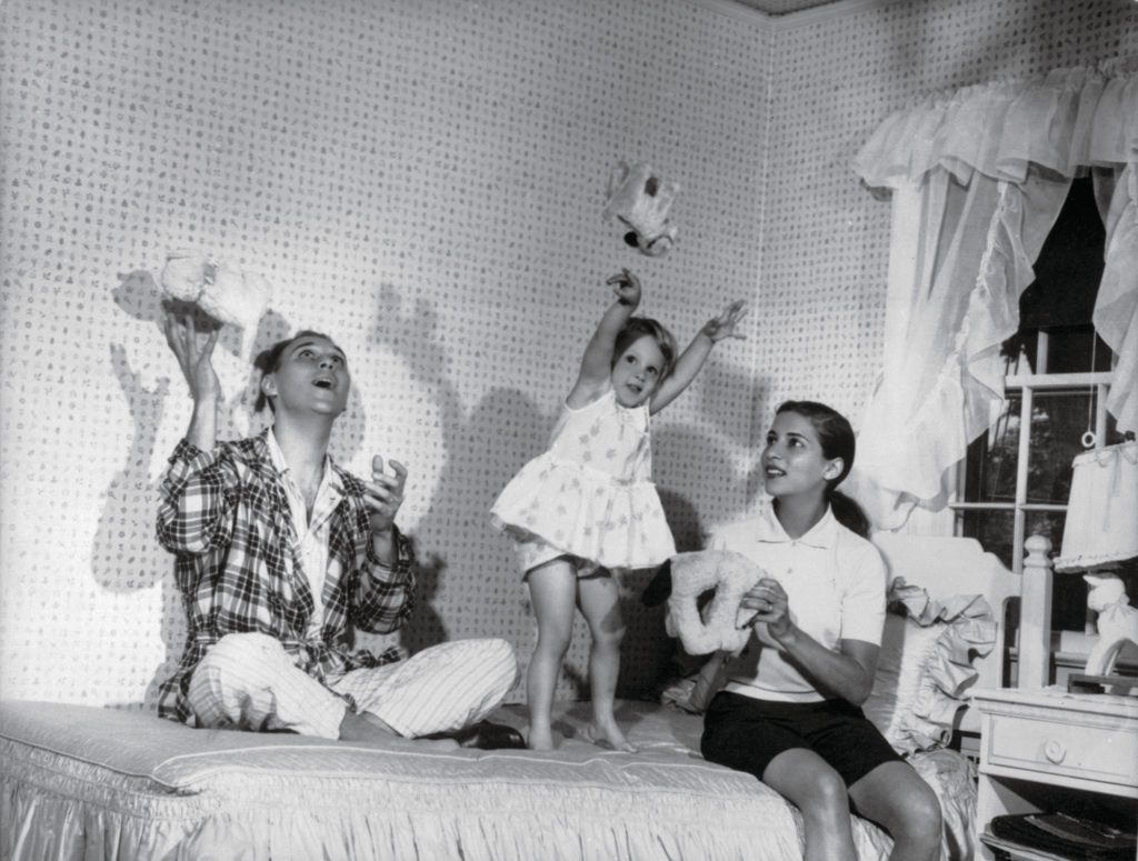 Ruth Bader Ginsburg, Martin Ginsburg and their daughter, Jane (aged 3) at Martin Ginsburg′s parents′ house in Rockville Centre, New York, 1958.
